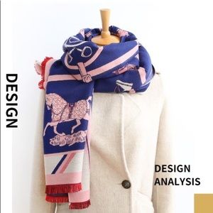 Women New Carriage Scarf Warm Shawl Thicken Tassels Horse artifical cashmere